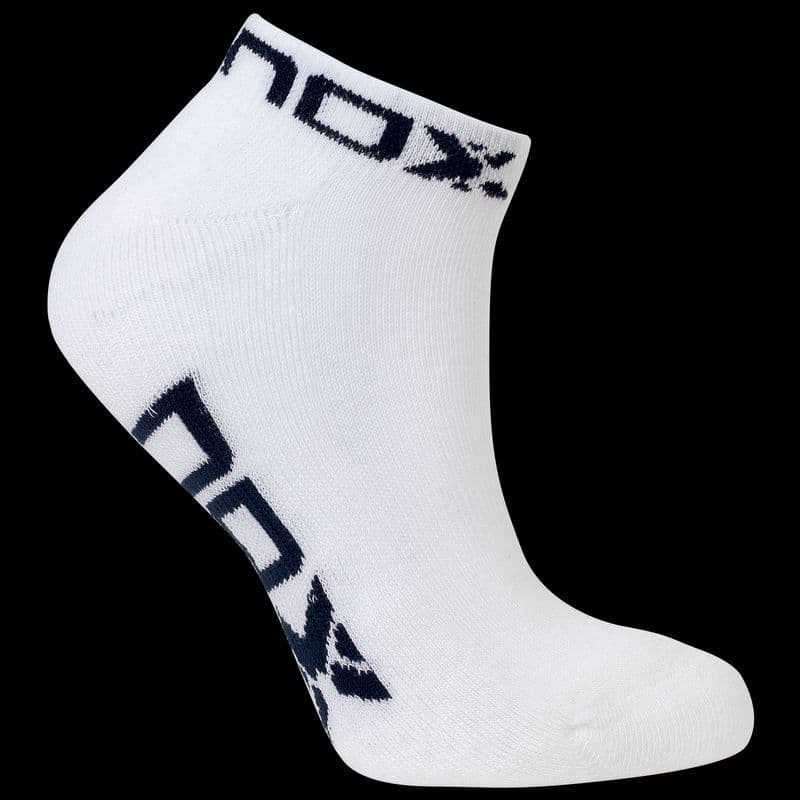 גרביים קצרים לנשים לבן עם לוגו כחול כהה